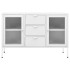 Aparador de acero y vidrio templado blanco 105x35x70