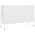 Aparador de acero y vidrio templado blanco 105x35x70