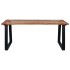 Mesa de comedor de madera maciza de acacia y vidrio