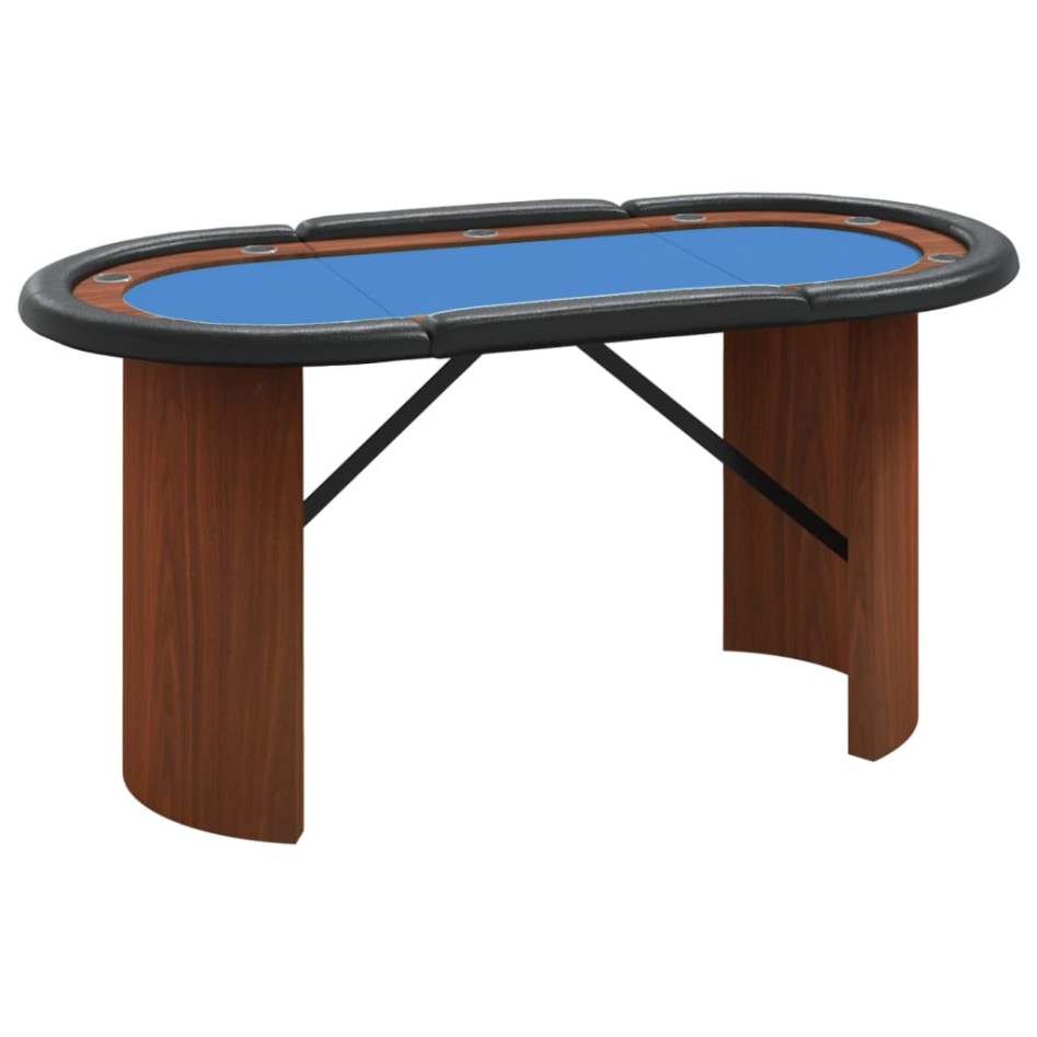 Mesa de póquer para 10 jugadores azul 160x80x75