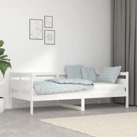 Sofá cama madera maciza de pino blanco 90x190