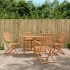 Set comedor de jardín plegable 5 piezas madera maciza de