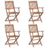 Set comedor de jardín plegable 5 piezas madera maciza de