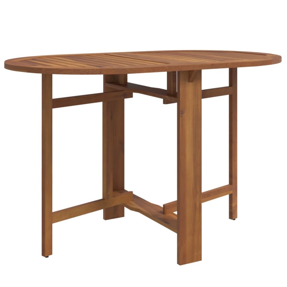 Set comedor de jardín plegable 5 piezas madera maciza de