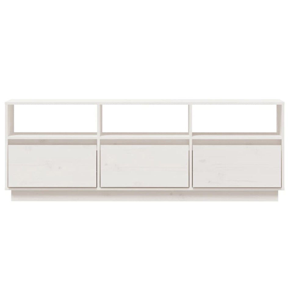 Mueble de TV de madera maciza de pino blanco 140x37x50