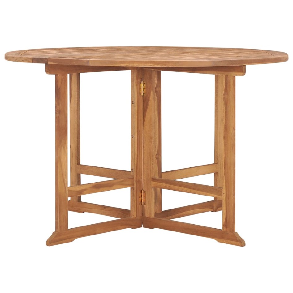 Mesa de comedor de jardín plegable teca maciza Ø110x75