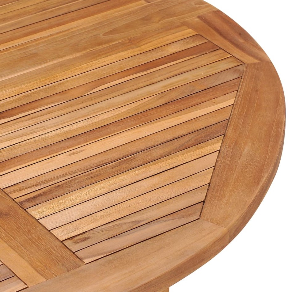 Mesa de comedor de jardín plegable teca maciza Ø110x75
