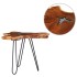 Mesa de centro de madera maciza de teca y polirresina 70x45