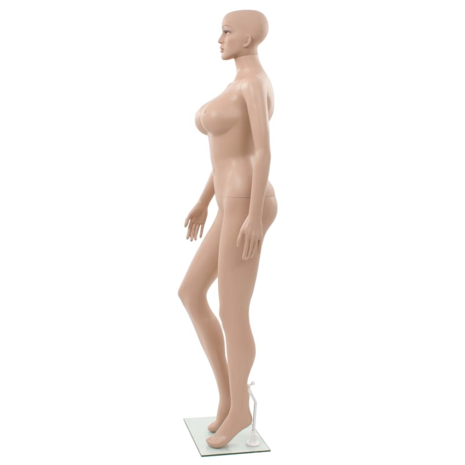 Maniquí femenino con base de vidrio beige 180