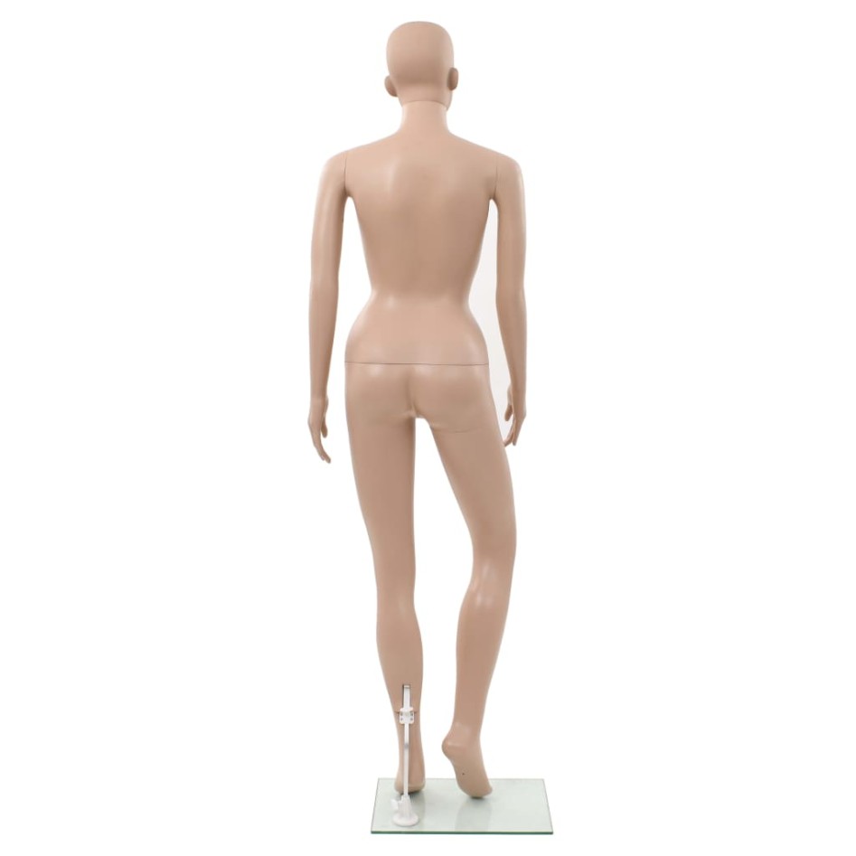 Maniquí femenino con base de vidrio beige 180