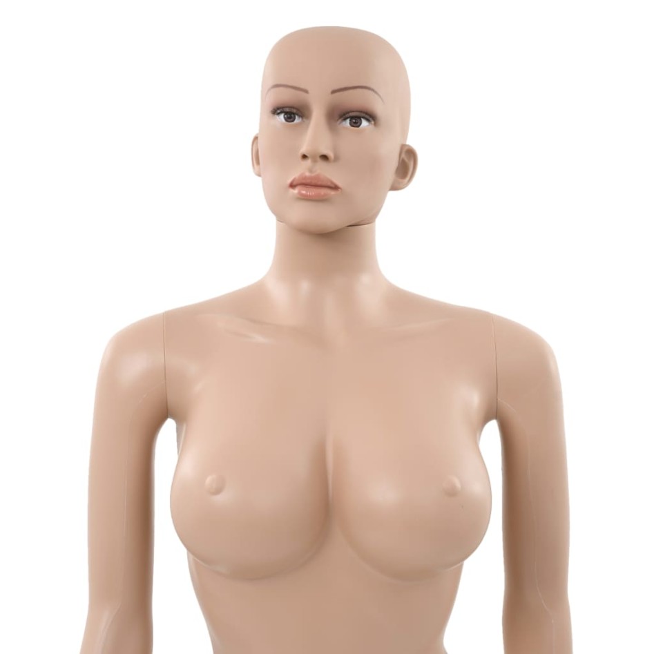 Maniquí femenino con base de vidrio beige 180