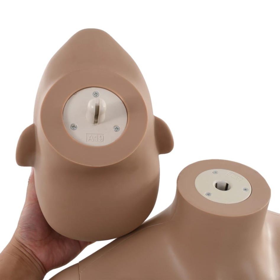 Maniquí femenino con base de vidrio beige 180