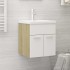 Mueble con lavabo madera de ingeniería blanco y roble