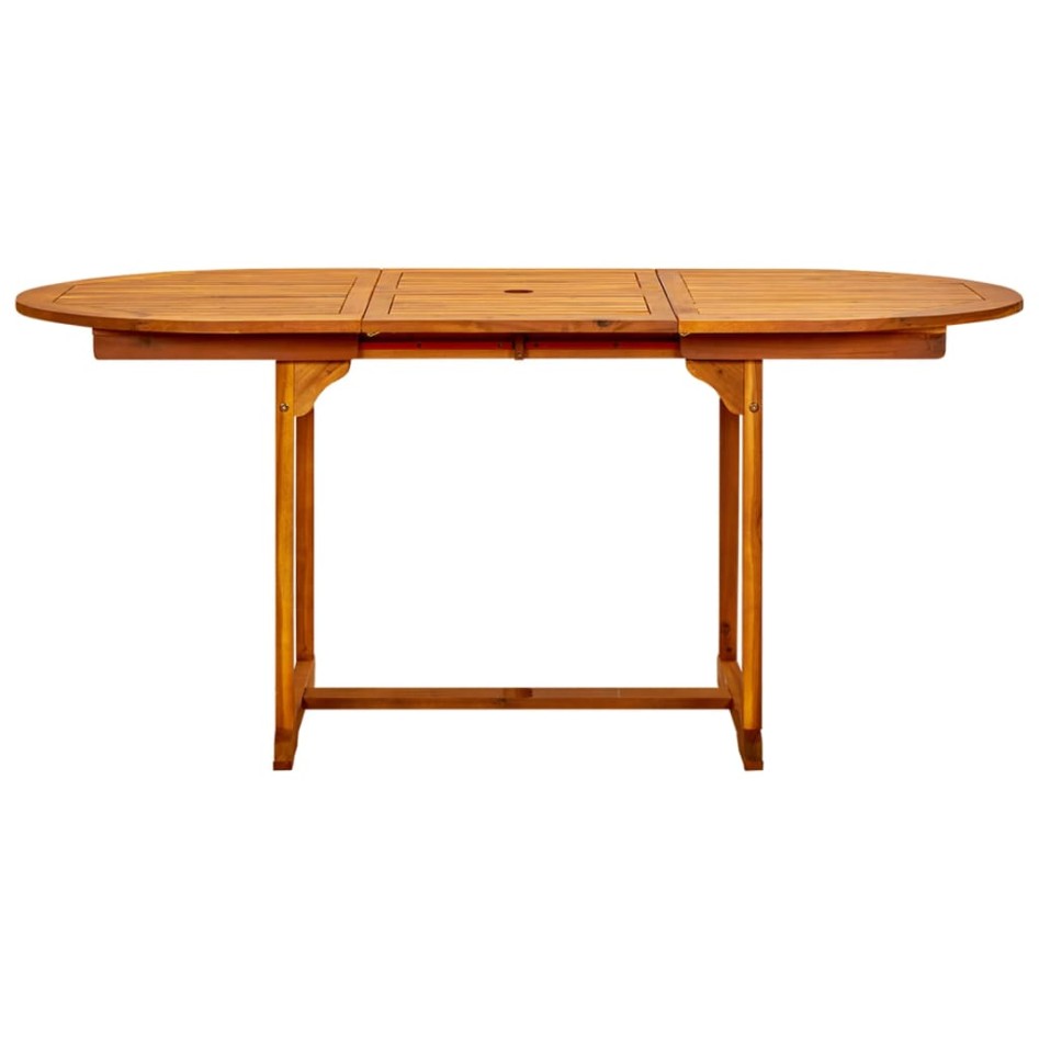 Mesa de comedor jardín madera maciza acacia (120-170)x80x75