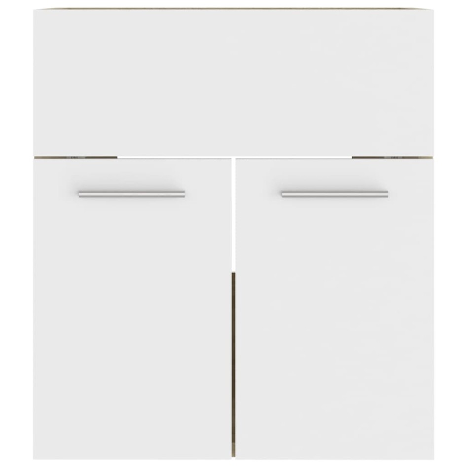 Mueble con lavabo madera de ingeniería blanco y roble