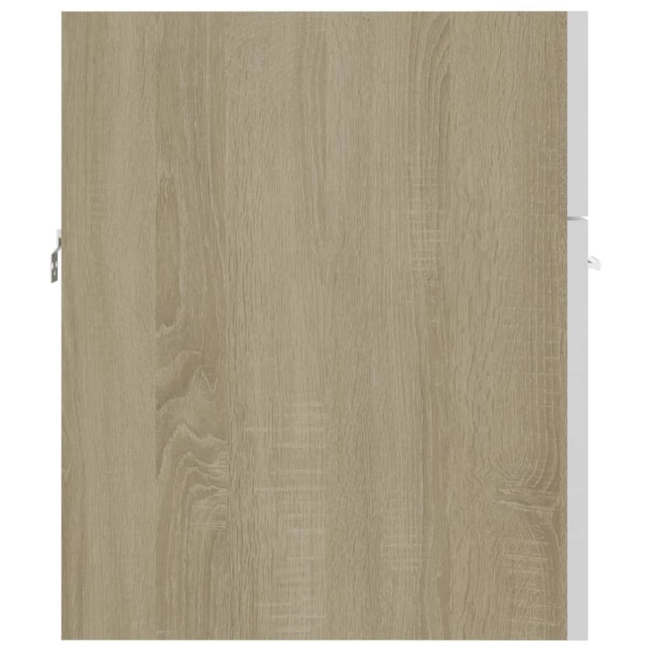 Mueble con lavabo madera de ingeniería blanco y roble