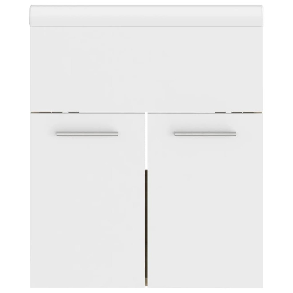 Mueble con lavabo madera de ingeniería blanco y roble