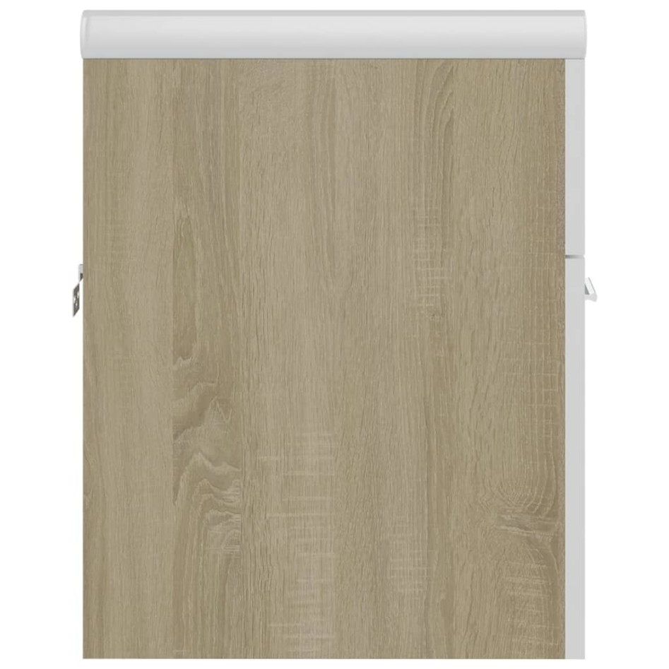 Mueble con lavabo madera de ingeniería blanco y roble