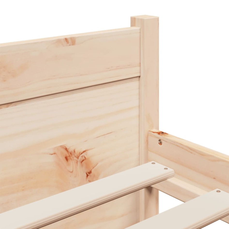 Estructura de cama sin colchón madera maciza 140x200