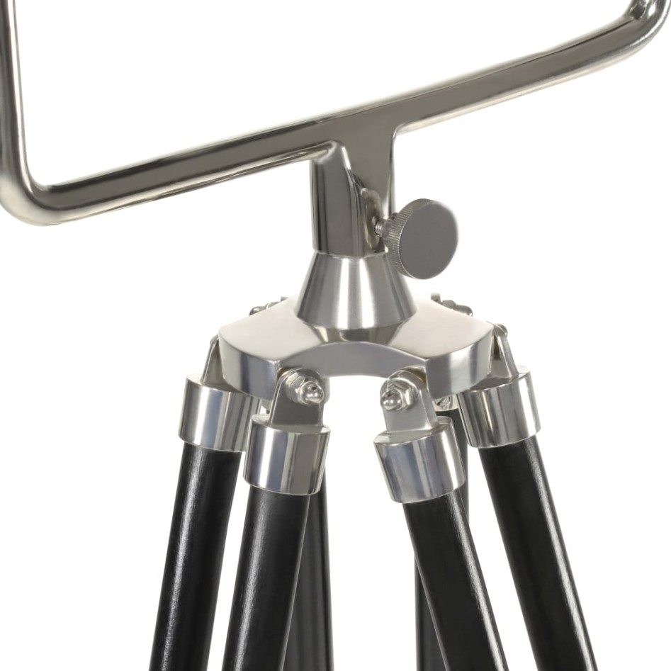 Lámpara de suelo con trípode madera maciza mango negro 171