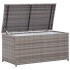 Caja de almacenaje de jardín ratán sintético gris 100x50x50