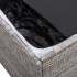 Caja de almacenaje de jardín ratán sintético gris 100x50x50