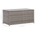 Caja de almacenaje de jardín ratán sintético gris 100x50x50