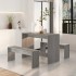 Set de comedor 3 pzas madera de ingeniería gris