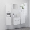 Juego de muebles de baño madera de ingeniería blanco brillo