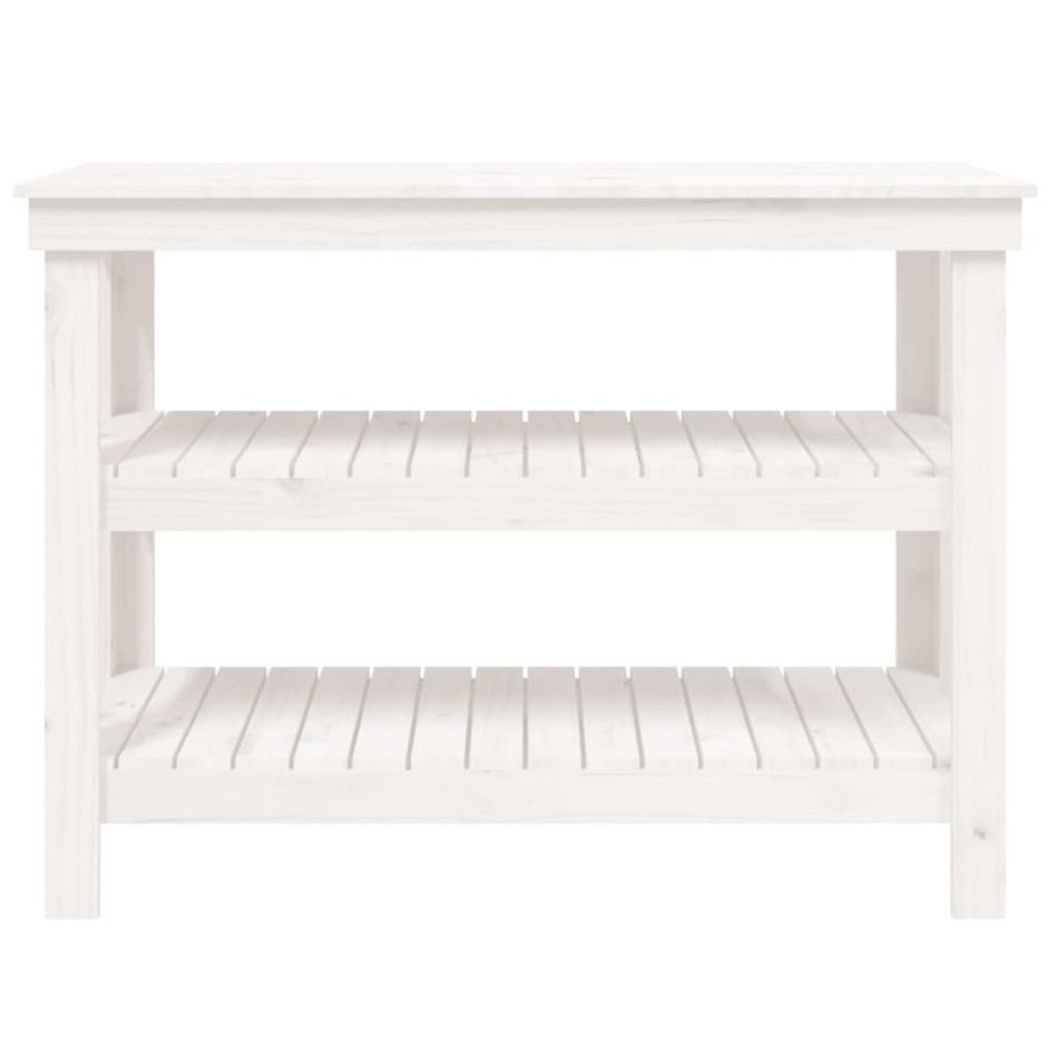 Banco de trabajo de madera maciza de pino blanco 110,5x50x80