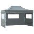 Carpa plegable profesional 4 paredes acero gris antracita 3x4