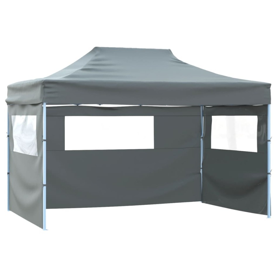 Carpa plegable profesional 4 paredes acero gris antracita 3x4