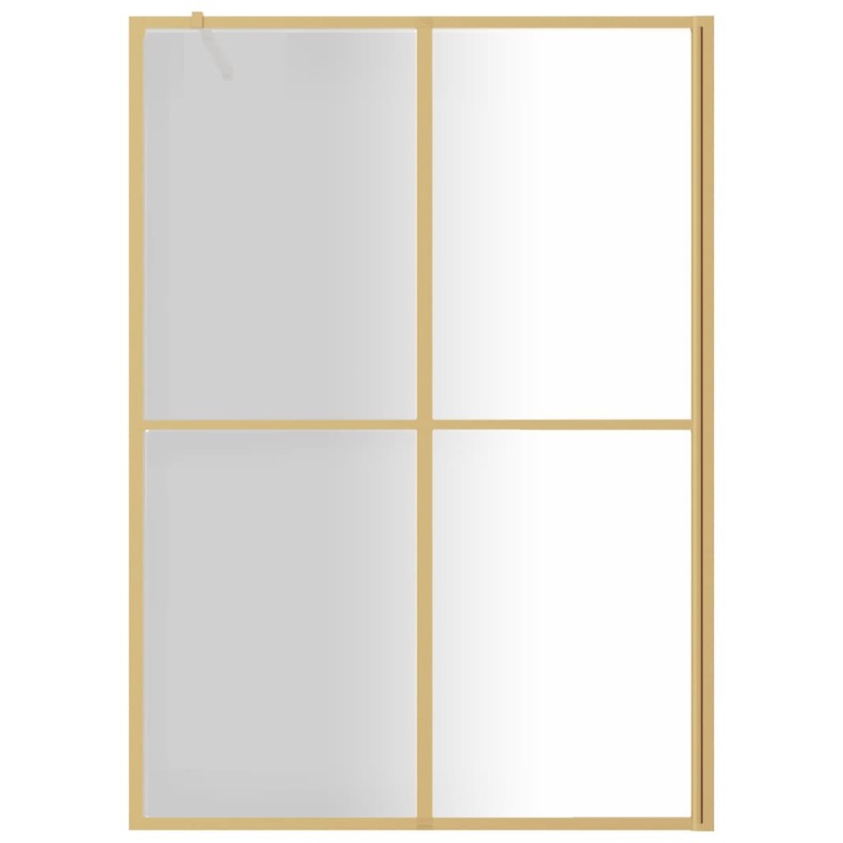 Mampara puerta ducha vidrio transparente ESG dorado 140x195