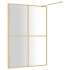 Mampara puerta ducha vidrio transparente ESG dorado 140x195