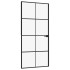 Puerta de interior vidrio templado y aluminio negro 93x201,5