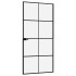 Puerta de interior vidrio templado y aluminio negro 93x201,5