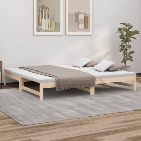 Sofá cama extraíble madera maciza de pino 2x(90x200)