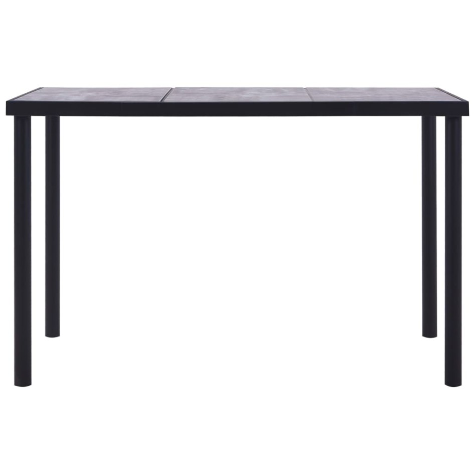 Mesa de comedor de MDF negro y gris hormigón 160x80x75