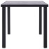 Mesa de comedor de MDF negro y gris hormigón 160x80x75