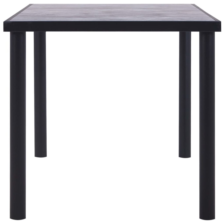 Mesa de comedor de MDF negro y gris hormigón 160x80x75