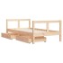 Estructura de cama infantil con cajones madera de pino