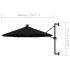 Sombrilla de jardín de pared con luces LED negro 300