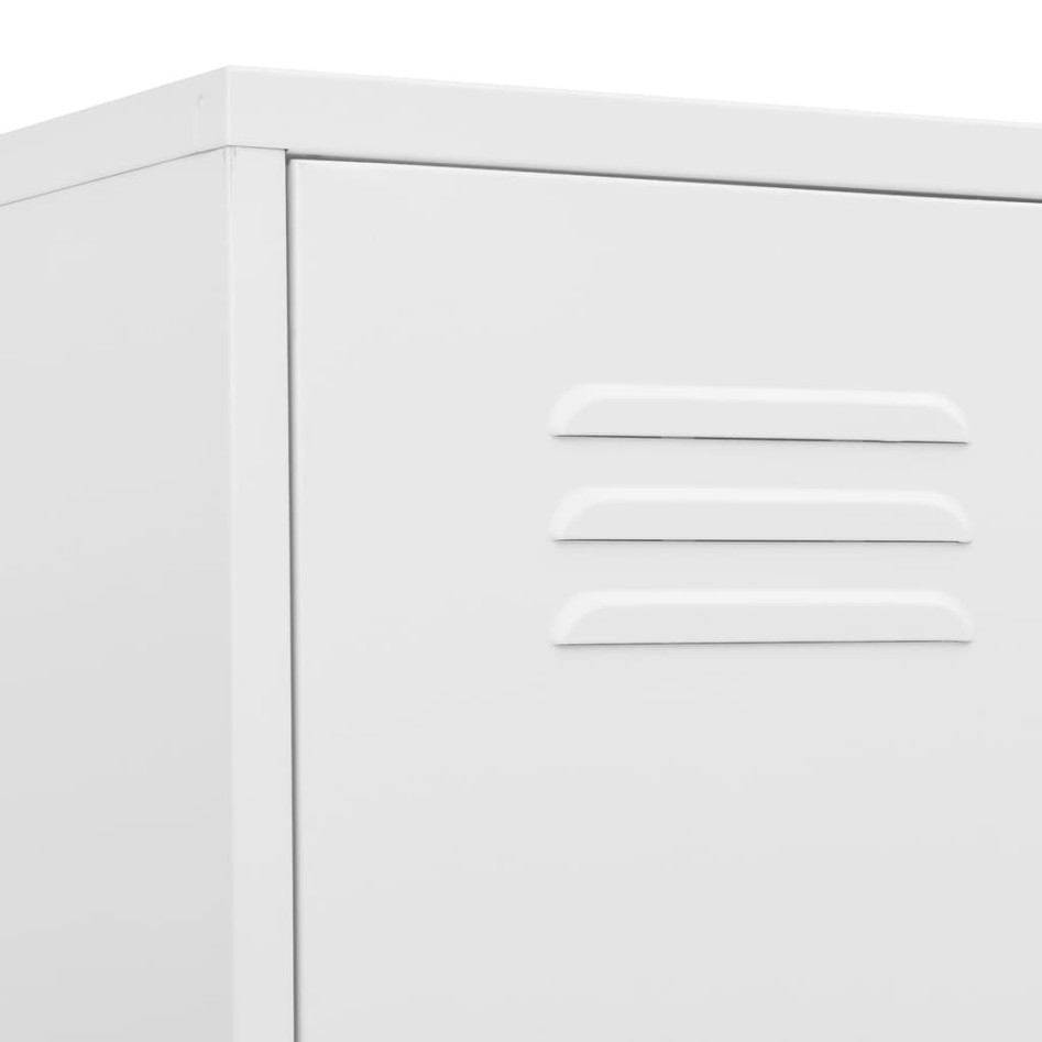 Armario de taquilla de acero blanco 35x46x180