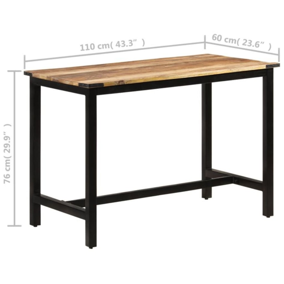 Mesa de comedor madera maciza de mango 110x60x76