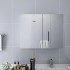 Armario de baño con espejo MDF blanco 80x15x60