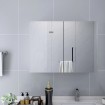 Armario de baño con espejo MDF blanco 80x15x60 cm