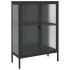 Aparador alto vidrio y acero negro 75x35x105