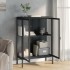 Aparador alto vidrio y acero negro 75x35x105