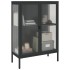 Aparador alto vidrio y acero negro 75x35x105