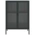 Aparador alto vidrio y acero negro 75x35x105
